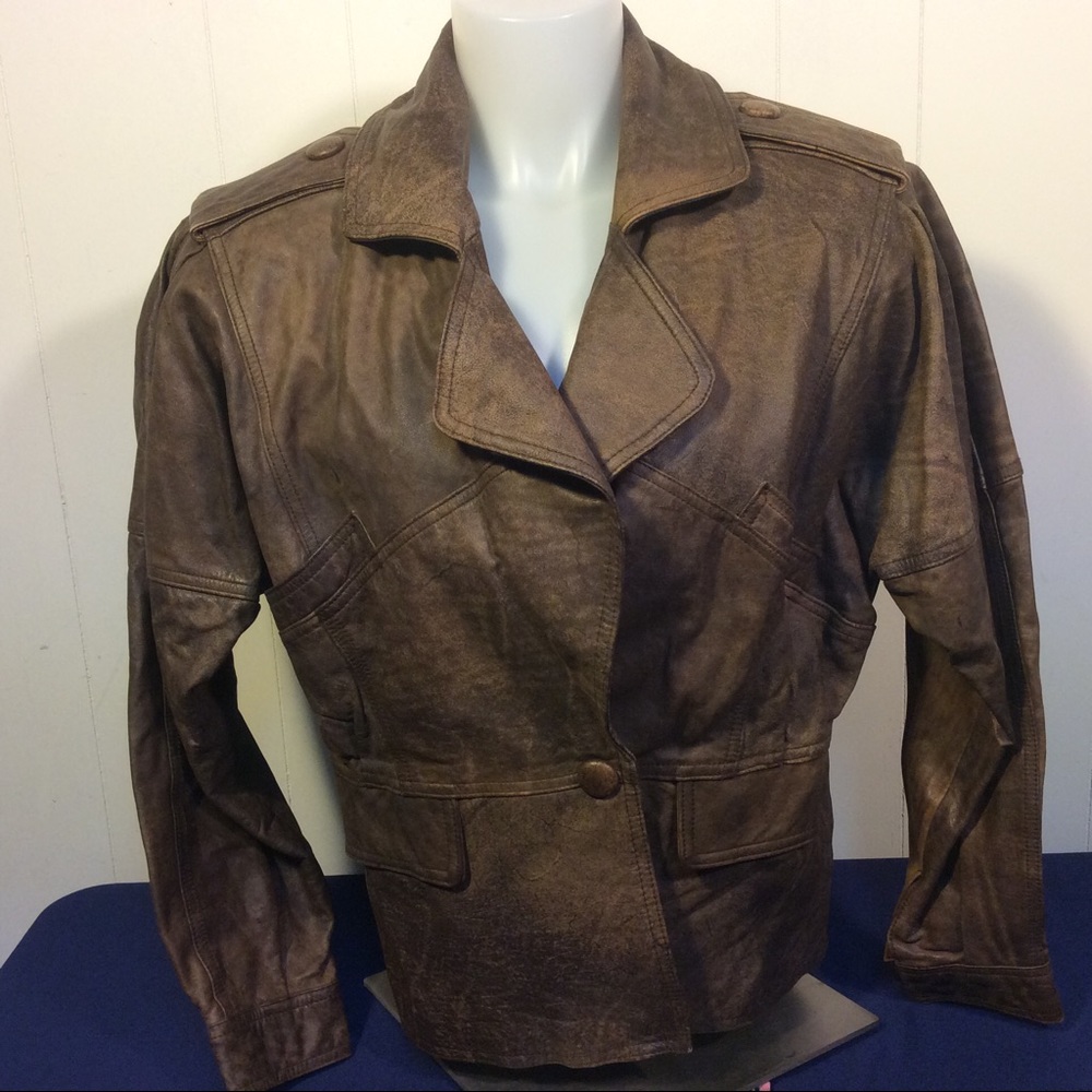 Vintage Distressed Womens Leather Jacket